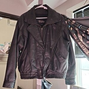 Wilson Men Black Leather Jacket